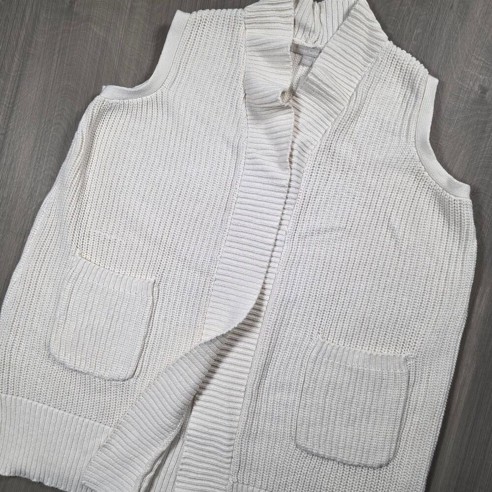 Woman Within, Women's Cream Colored Gilet, Size 1x (22/24) with Front Pockets